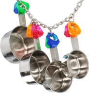 🦜 durable stainless steel parrot toy - bonka bird toys for cockatoos, african greys, and amazon parrots - 1410 paci cup delight logo