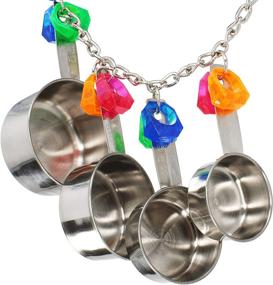 img 4 attached to 🦜 Durable Stainless Steel Parrot Toy - Bonka Bird Toys for Cockatoos, African Greys, and Amazon Parrots - 1410 Paci Cup Delight
