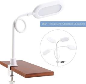 img 1 attached to 💡 TOPMB LED Desk Clamp Lamp: Bright 700 Lumen, 10W Dimmable & 3 Color Modes, Gooseneck Touch Light for Home/Office/Reading (White)