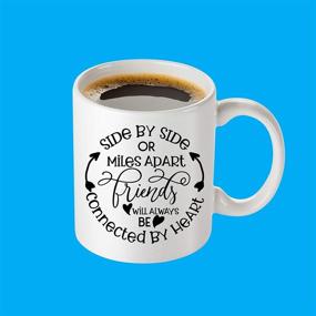 img 1 attached to ☕️ Side By Side Or Miles Apart Coffee Mug - Best Friend Gifts For Women, Sister, Mom, Grandma, Nana