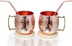 img 2 attached to 🔨 Handcrafted Hammered Solid Copper Mugs for Enhanced SEO