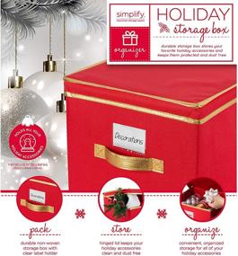 img 2 attached to Simplify Garage and Attic Collapsible Holiday Jumbo Box: Effective Seasonal Storage Solution for Christmas, Easter, Fourth of July, Fall & Spring - Red