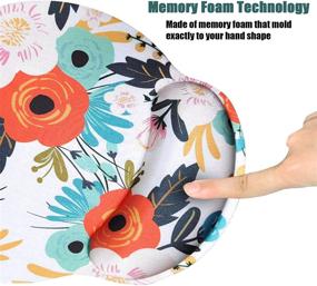 img 2 attached to Ergonomic Mouse Pad with Wrist Support - Dooke 🌼 Cute Orange Flower Design for Comfortable Computer and Gaming Experience
