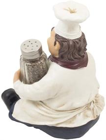 img 1 attached to 🧑 Sitting French Chef Pierre Glass Salt and Pepper Shaker Set: A Charming Country Cottage Decor Addition with Decorative Display Stand and Table Centerpiece - Perfect Spice Racks and Gourmet Kitchen Decorations, Ideal as Collectible Housewarming Gifts by Home-n-Gifts