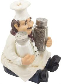 img 3 attached to 🧑 Sitting French Chef Pierre Glass Salt and Pepper Shaker Set: A Charming Country Cottage Decor Addition with Decorative Display Stand and Table Centerpiece - Perfect Spice Racks and Gourmet Kitchen Decorations, Ideal as Collectible Housewarming Gifts by Home-n-Gifts