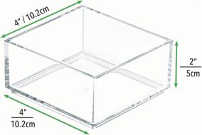 img 1 attached to 🗄️ Efficient and Spacious mDesign Plastic Stackable Drawer Organizer - Ideal for Home Office, Desk, Shelf, or Closet - Keep Staples, Highlighters, Tape, Paper Clips, and Stamps Neatly Organized - 4" Square, 3 Pack, Clear