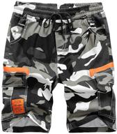 🩳 tlaenson camo cargo boys' shorts: military-inspired bermuda - comfy & stylish option for kids' clothing logo