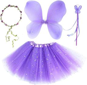 img 1 attached to 🌸 Lavender Costume Headband with Fairy Wings