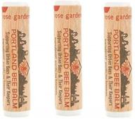 🌹 discover the soothing power of portland bee balm! all natural lip balm, rose garden 3 tube pack logo
