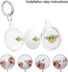 img 3 attached to 🔑 Улучшите защиту ваших AirTags с помощью чехла Airtags Keychain TPU Case - 4 пакета прозрачных держателей с печатью для аксессуаров AirTag