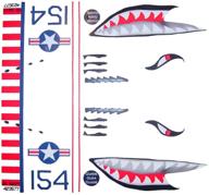 🦈 red, white, navy blue, and black flying tiger shark plane decal sticker cover kit for stand mixers - compatible with all models. mixer not included. logo