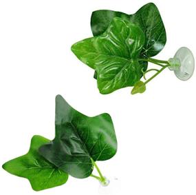 img 4 attached to JZMYXA Betta Fish Leaf Pad Hammock Toys with Suction Cup, 2 Pieces, Plastic