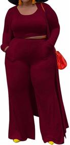 img 4 attached to 👗 Stylish Plus Size Women's Sweatsuit for Jumpsuits, Rompers & Overalls - Latest Collection of Women's Clothing