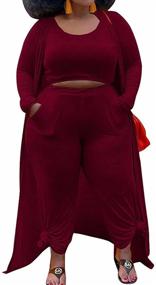 img 3 attached to 👗 Stylish Plus Size Women's Sweatsuit for Jumpsuits, Rompers & Overalls - Latest Collection of Women's Clothing