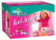 👧 pampers feel 'n learn training pants for girls, size 2t-3t, pack of 88 logo
