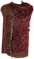 🧣 silver fever pashmina jacquard paisley shawl: stylish scarf for double sided wrap logo