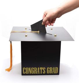 img 2 attached to 🎓 Original Graduation Cap Shaped Card Box with Real Tassel | MerryJoyParty Graduation Card Holder for Graduation Party Supplies
