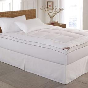 img 4 attached to 🛏️ kathy ireland KI709303 2'' Thick Cotton Fiber Mattress Pad (Topper) - Queen, White, with 16'' Stretchable Pocket - Ultimate Comfort and Support