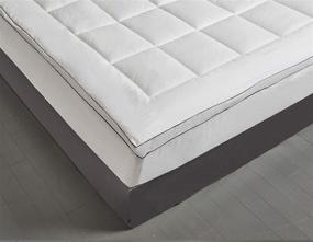 img 2 attached to 🛏️ kathy ireland KI709303 2'' Thick Cotton Fiber Mattress Pad (Topper) - Queen, White, with 16'' Stretchable Pocket - Ultimate Comfort and Support