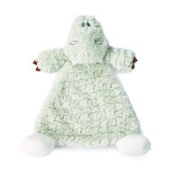 demdaco arnie alligator infant plush rattle blanket in mint green logo