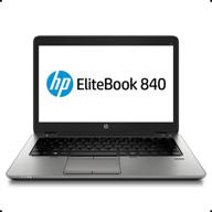 💻 renewed hp elitebook 840 g1 14-inch hd business laptop ultrabook, intel core i5-4300u 1.9 ghz processor, 8gb ram, 128gb ssd, usb 3.0, vga, wifi, rj45, windows 10 professional logo
