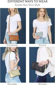 img 3 attached to Convertible Women's Handbags & Wallets: Vegan Leather Clutch with Wristlet Feature