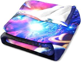 img 1 attached to 🌌 Explore the Galaxy: Boys' Solar System Blanket – Cozy, Lightweight Plush Blanket for Bedroom, Living Room, Couch – 50"x60