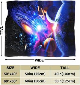 img 2 attached to 🌌 Explore the Galaxy: Boys' Solar System Blanket – Cozy, Lightweight Plush Blanket for Bedroom, Living Room, Couch – 50"x60