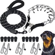 🐶 stainless steel dog prong collar with comfort rubber tips - effective training collar for small, medium & large dogs logo