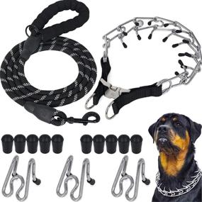 img 4 attached to 🐶 Stainless Steel Dog Prong Collar with Comfort Rubber Tips - Effective Training Collar for Small, Medium & Large Dogs