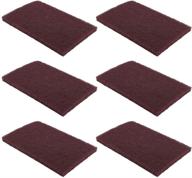 🔴 bokwin 6-pack of 3m scotch brite 7447 very fine grade general purpose sanding hand pads, 8 x 5 inches, red logo