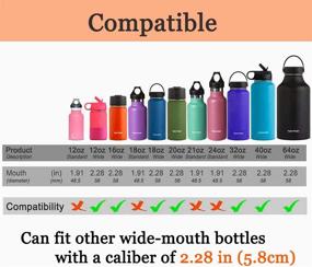 img 2 attached to 🚰 Hydro Flask Replacement Straw Lid - 2-in-1 Flip and Spout Nozzle Caps with Handle for Wide Mouth Hydroflask Bottles - Compatible with 12oz, 16oz, 18oz, 20oz, 32oz, 40oz, and 64oz - Pack of 2