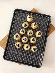 img 1 attached to 🍪 Premium 17-Inch Non-Stick Cookie/Jelly-Roll Pan Set with Cooling Rack - Ideal for Baking and More!