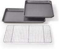 🍪 premium 17-inch non-stick cookie/jelly-roll pan set with cooling rack - ideal for baking and more! logo