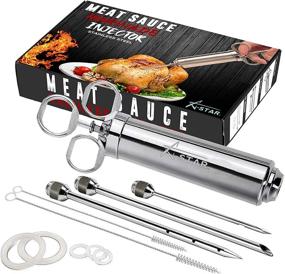 img 4 attached to 2 Oz Meat Injector Marinades with Stainless Steel Barrel - BBQ Grill Smoker Accessories - Includes 3 Injector Needles for Flavorful Meats - Perfect Turkey Injector Marinade Flavors - Great BBQ Gifts for Men