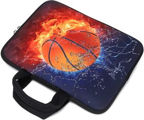 img 2 attached to 🏀 Protective Neoprene Carrying Sleeve for Kids Tablets (7-9 inch) - Compatible with Apple iPad Mini, Samsung, Google, HP, Acer - Basketball Design