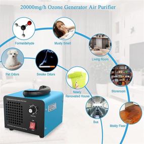 img 1 attached to 🌬️ JOBYNA High Capacity Ozone Generator - 20,000mg/h Air Purifier for Rooms, Smoke, Auto, Cars, Pets - Industrial/Commercial/Home Ozone Machine