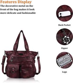 img 2 attached to Angelkiss Handbags Satchel Pockets Shoulder Women's Handbags & Wallets and Satchels