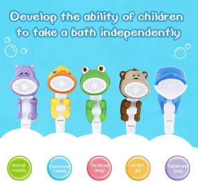 img 1 attached to 🐸 KAIYING Children's Handheld Shower Head with Cartoon Water Flow Spray - Baby Kids Toddler Bath Play Bathing Toys (J: Froggie Showerhead + Hose + Diverter)