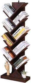 img 4 attached to 📚 Homdox 9-Tier Tree Bookshelf: Floor Standing Bookcase for CDs, Movies, and Books - Wooden Look Furniture for Living Room, Home Office Storage Rack