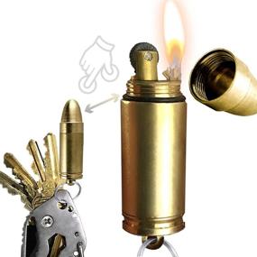 img 4 attached to 🔥 EDC Waterproof Lighter - OPG3 Bullet Keychain with Magnesium Fire Starter for Survival and Emergency Use