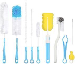 img 4 attached to 🧼 10-Piece Bottle Cleaning Brush Set: Long Handle Cleaner for Washing Bottles, Decanters, Sinks, Baby Bottles, Pipes, and More! Includes Sink Brush, Blind Duster, Straw Cleaner, Sports Water Bottles, Hydro Flask Tumbler