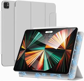 img 4 attached to 📱 Bokeer Magnetic Case for iPad Pro 12.9 5th Gen 2021 / iPad Pro 12.9 2020 & 2018: Auto Sleep/Wake, Apple Pencil Charging, Lightweight Trifold Cover