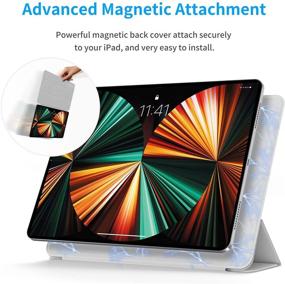 img 2 attached to 📱 Bokeer Magnetic Case for iPad Pro 12.9 5th Gen 2021 / iPad Pro 12.9 2020 & 2018: Auto Sleep/Wake, Apple Pencil Charging, Lightweight Trifold Cover