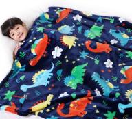 🦖 одеяло с динозаврами лукайт для детей - яркий дизайн, уютное плед - мягкое и теплое - 50x60 дюймов логотип