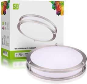 img 4 attached to 🔆 ASD 14 Inch LED Flush Mount Ceiling Light, 21W (170W Equivalent), 1470 Lm, Dimmable Close-to-Ceiling Light Fixture for Kitchen Hallway Laundry, Brushed Nickel, 3000K, Energy Star Certified, ETL Listed