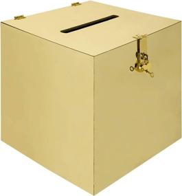 img 4 attached to 🎁 Koyal Wholesale Gold Mirror Acrylic Wedding Card Box with Slot, Gold Lock Buckle, 12x12x12, Wishing Well Card Holder Gift Box for Weddings, Anniversaries, Birthdays, Graduations