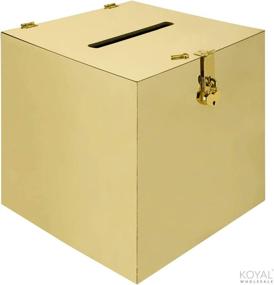 img 2 attached to 🎁 Koyal Wholesale Gold Mirror Acrylic Wedding Card Box with Slot, Gold Lock Buckle, 12x12x12, Wishing Well Card Holder Gift Box for Weddings, Anniversaries, Birthdays, Graduations