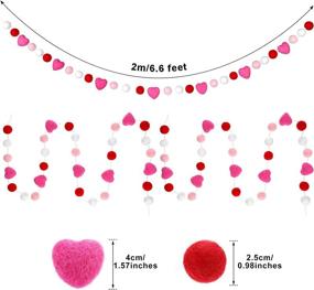 img 3 attached to 💖 Colorful Felt Ball Garlands: 2-Piece Valentine's Day & Wedding Decoration with 60 Balls and 4 Colors