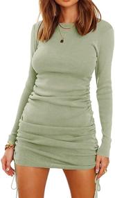 img 4 attached to BTFBM Bodycon Drawstring Stretch Dresses Women's Clothing for Dresses